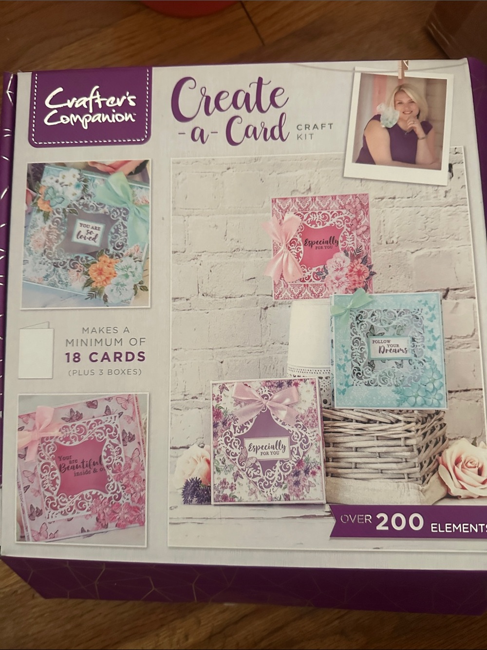 Clear Craft Stamp Set with Purple Thank You Card